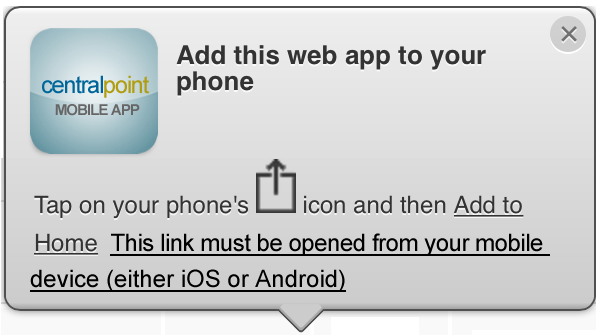 Web Application Popup